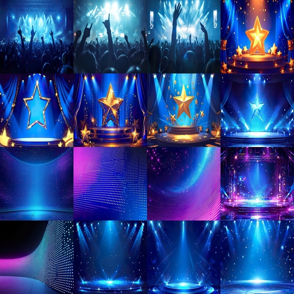 未来的ステージと光の素材パック