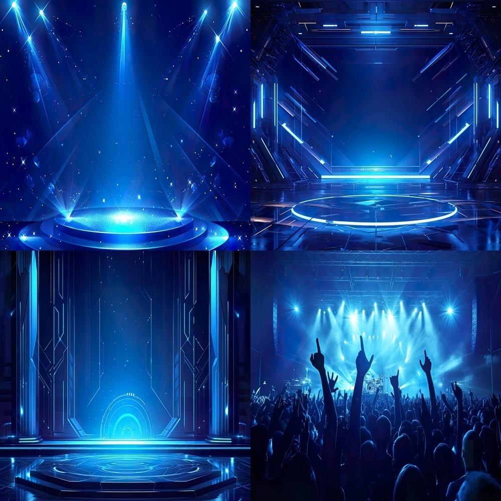 未来的ステージと光の素材パック