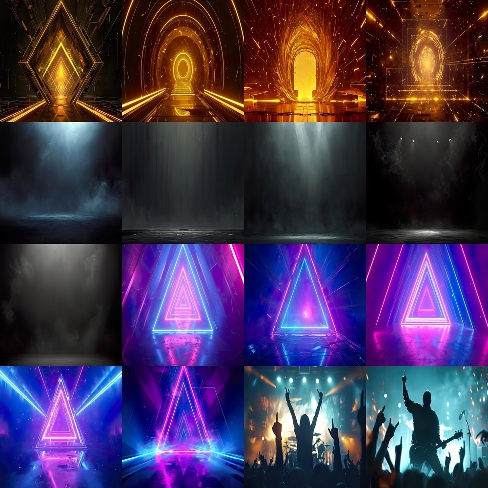 未来的ステージと光の素材パック