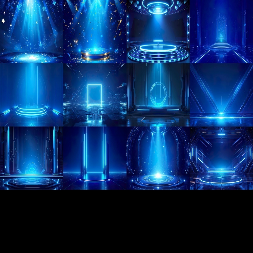 未来的ステージと光の素材パック