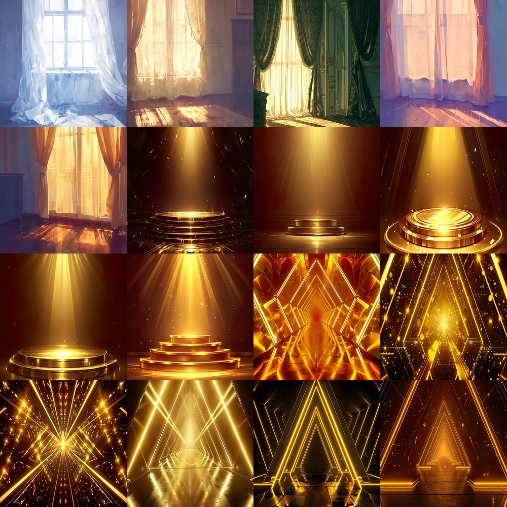 未来的ステージと光の素材パック