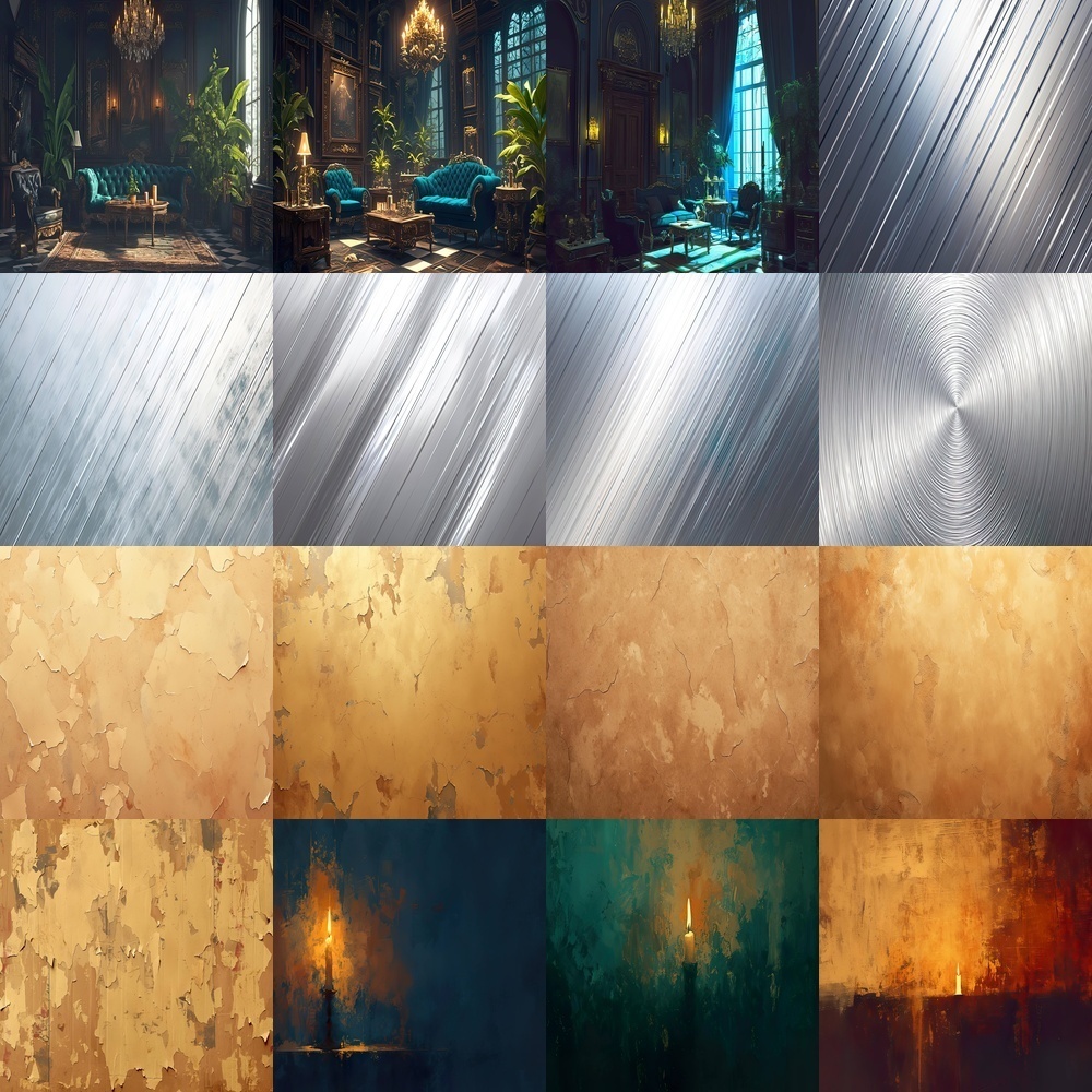 お茶会とゴージャスな背景素材パック