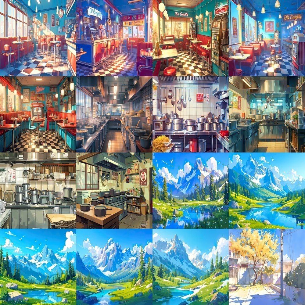 多彩な風景と建築素材パック