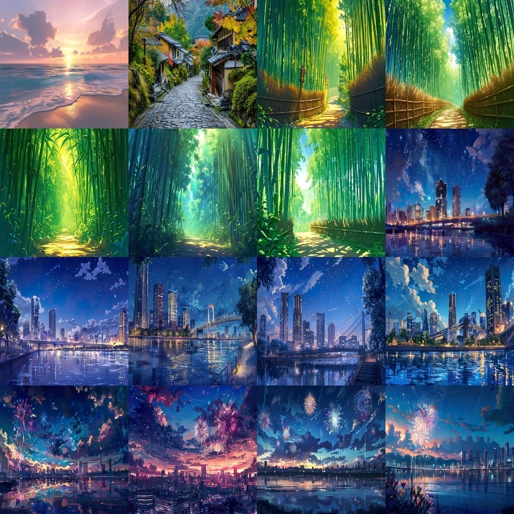 多彩な風景と建築素材パック