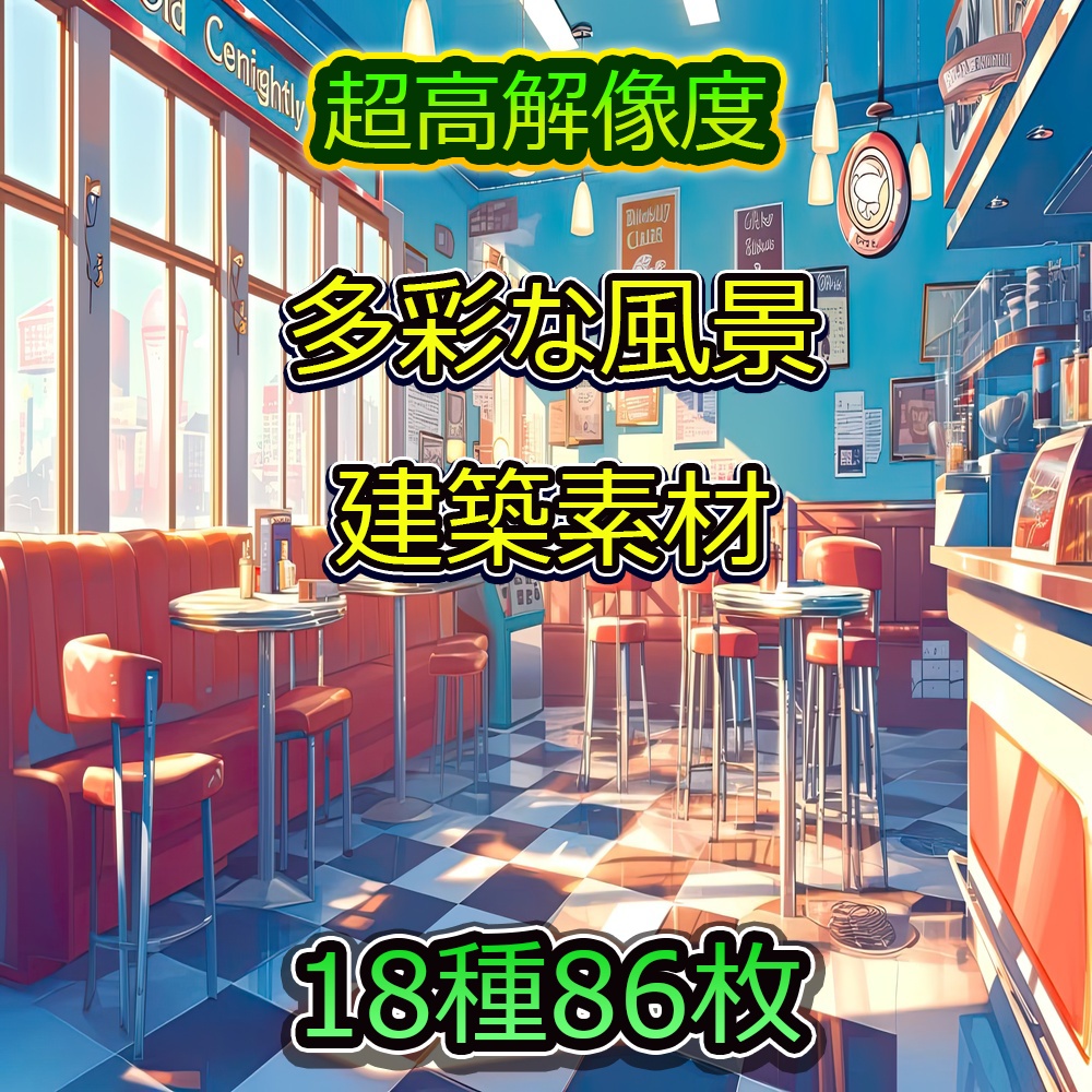 多彩な風景と建築素材パック