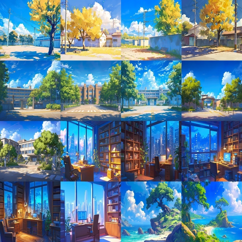 多彩な風景と建築素材パック