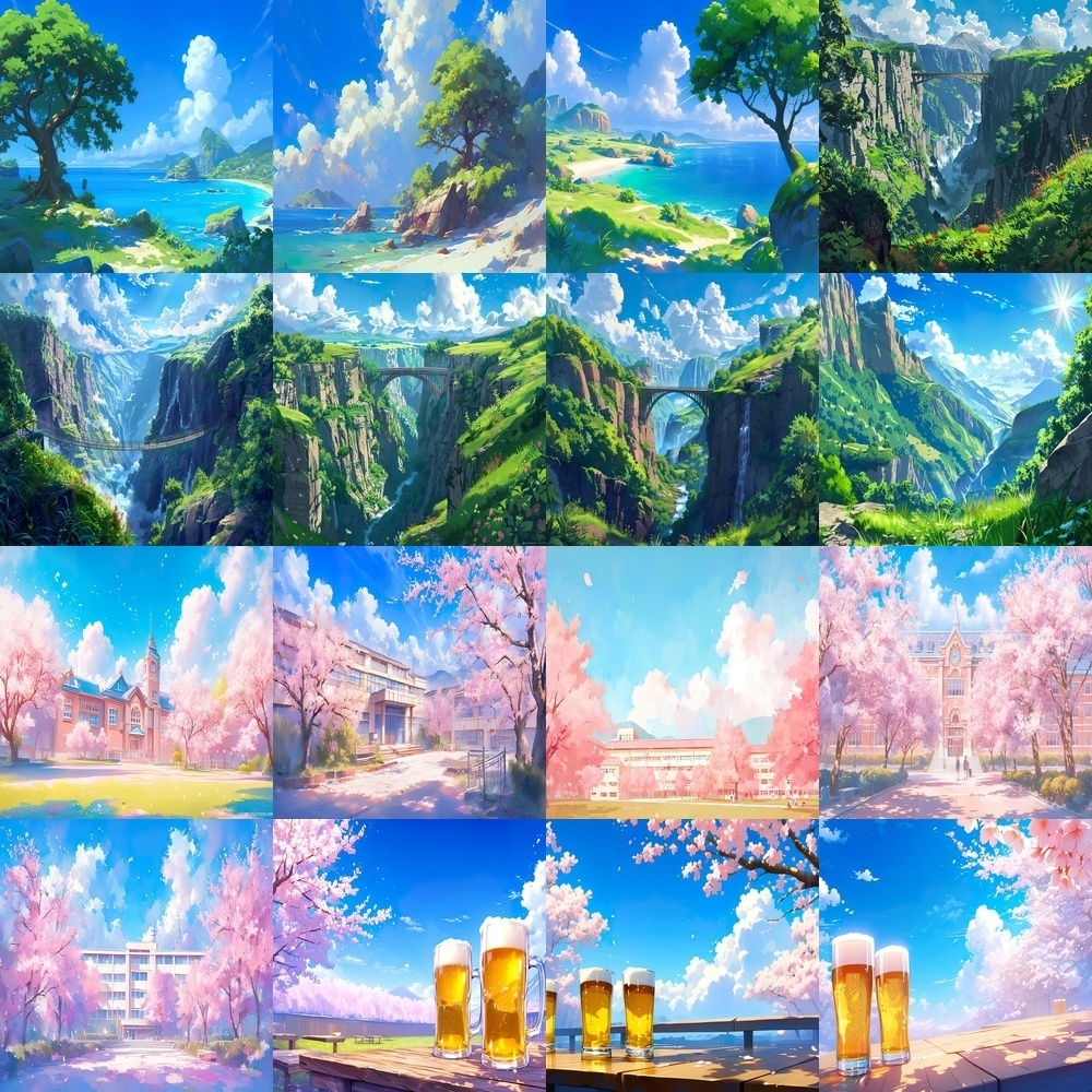 多彩な風景と建築素材パック