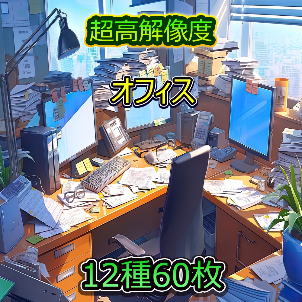 現代オフィスと都市風景素材パック