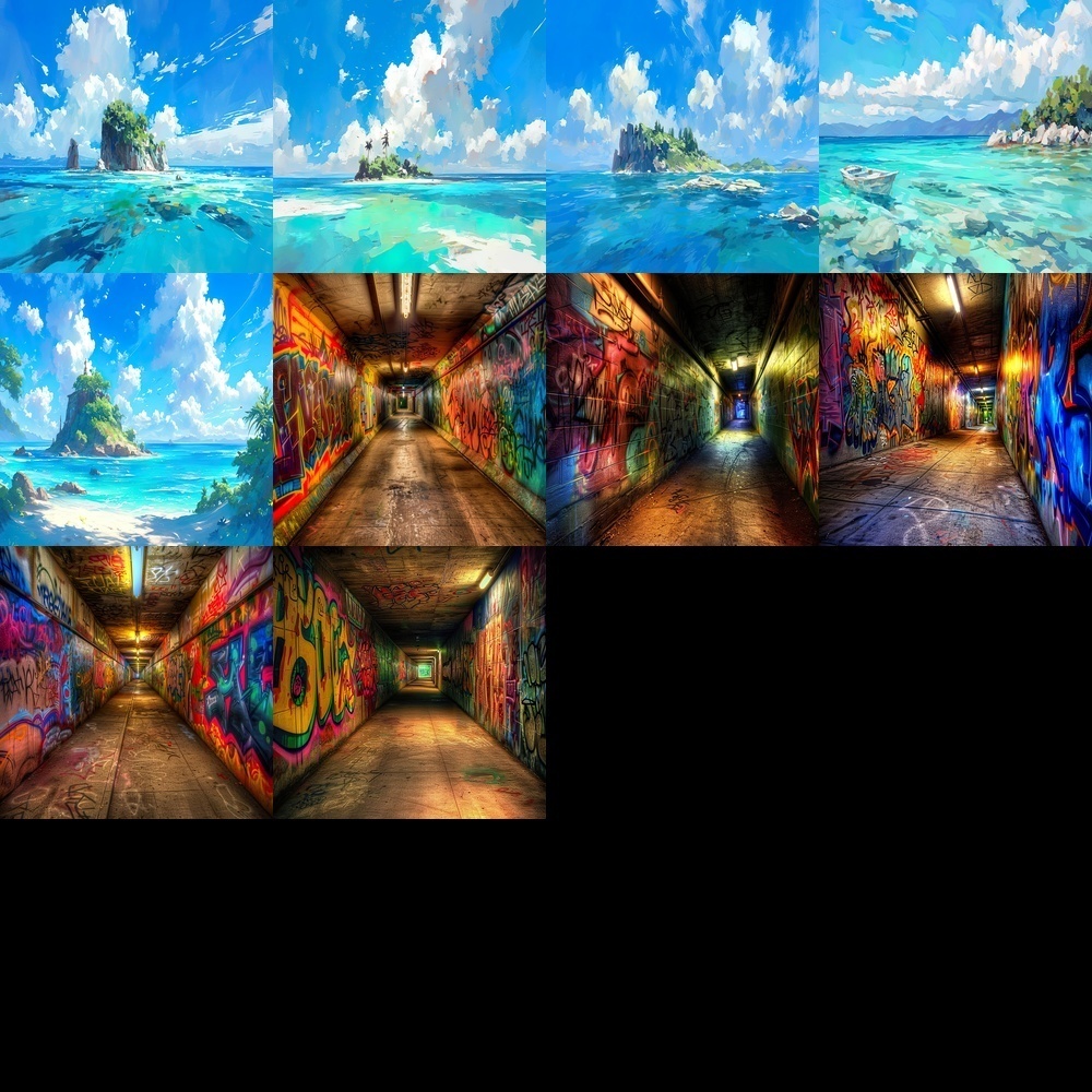 多彩な草原と未来の風景素材パック