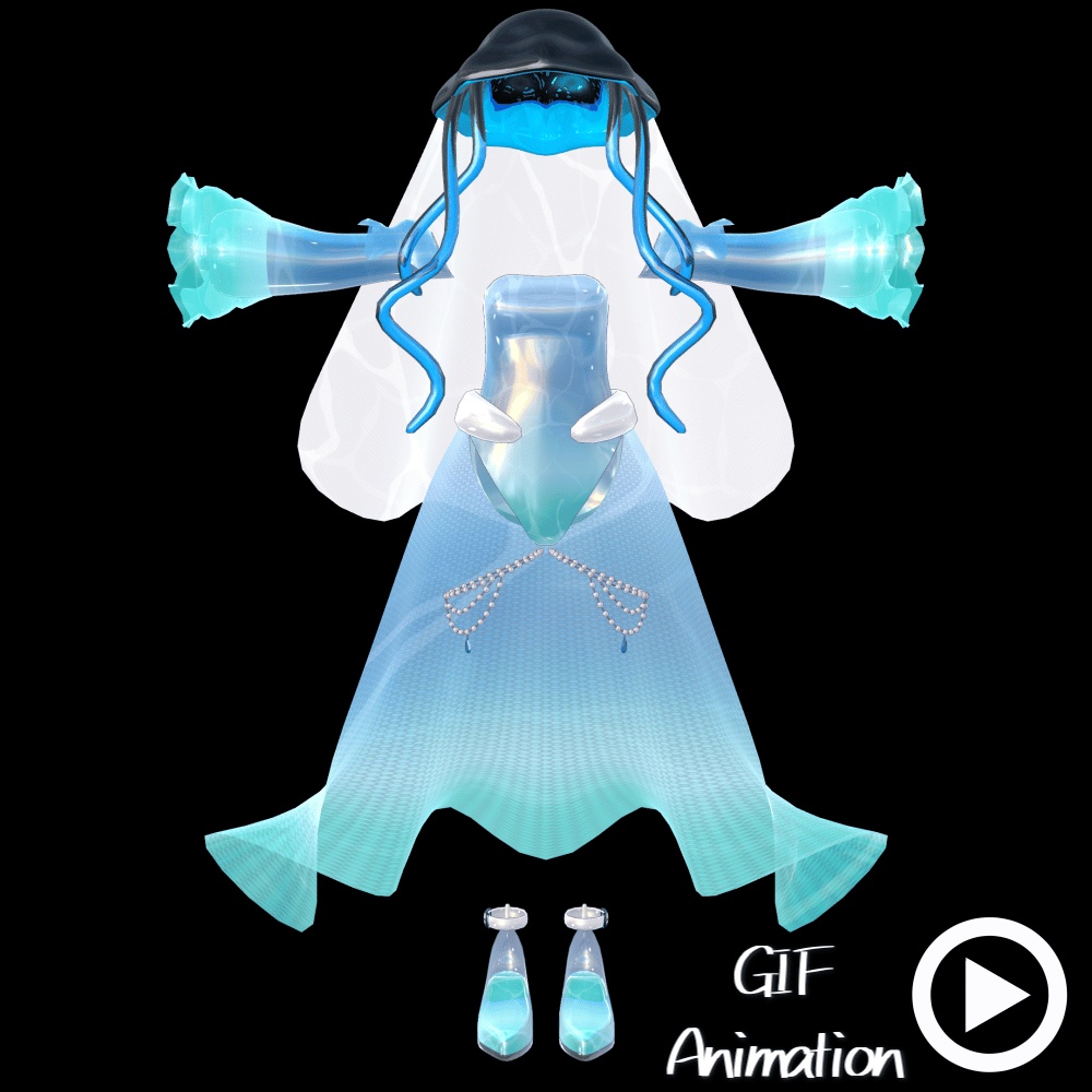 【50%OFF SALE】8アバター相当対応 クラゲモチーフ衣装-Jellyfish Empress #みおしきしょっぷ