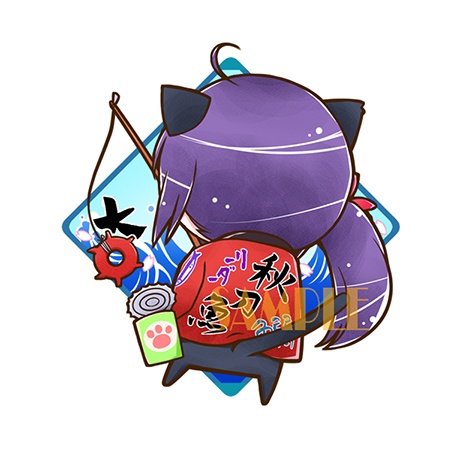 秋刀魚&鰯祭りモードなねこななく木製ストラップ