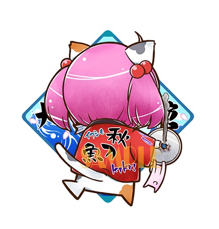 秋刀魚&鰯祭りモードなねこななく木製ストラップ