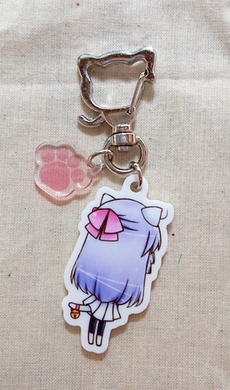 ねこみみっこ 白アクリルキーホルダー