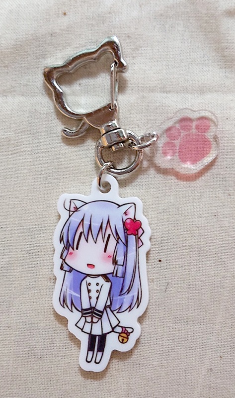 ねこみみっこ 白アクリルキーホルダー