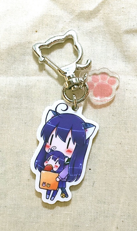 ねこみみっこ 白アクリルキーホルダー