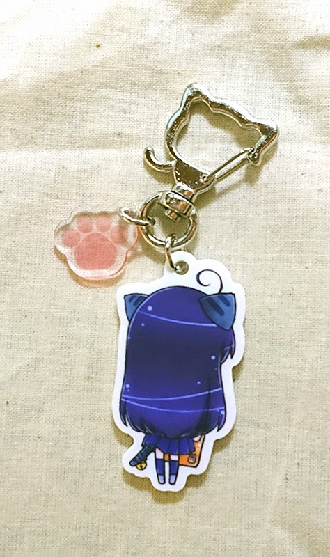 ねこみみっこ 白アクリルキーホルダー