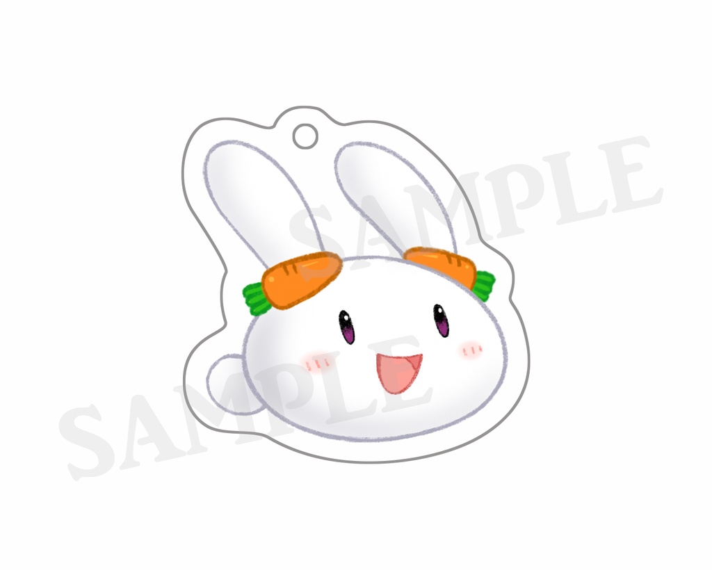 【非公式】野うさぎ人参チャーム付きアクリルキーホルダー