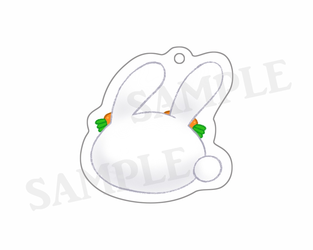 【非公式】野うさぎ人参チャーム付きアクリルキーホルダー