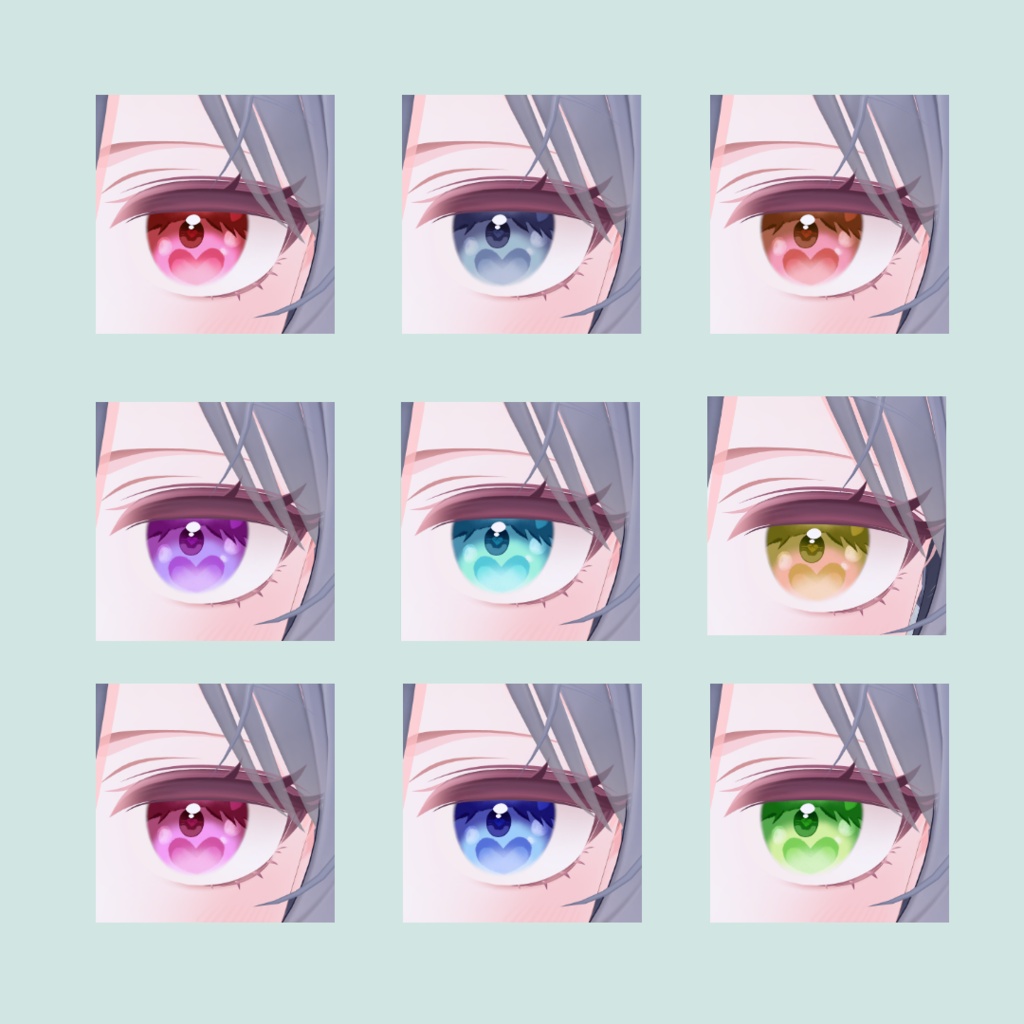 ❤9/20まで無料❤【9アバター対応】heartheartbeat eye 【アイテクスチャ】