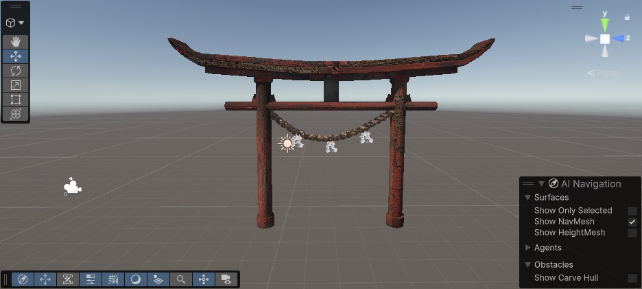 【Unity / VRChat向け】錆びた鳥居(ホラー・廃墟用プロップ)3Dモデル