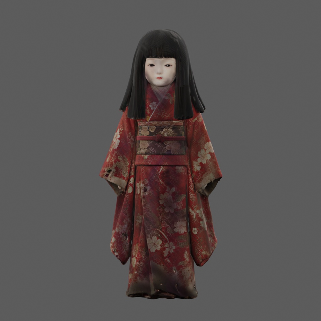 【 Unity / VRChat World用プロップ】古びた日本人形