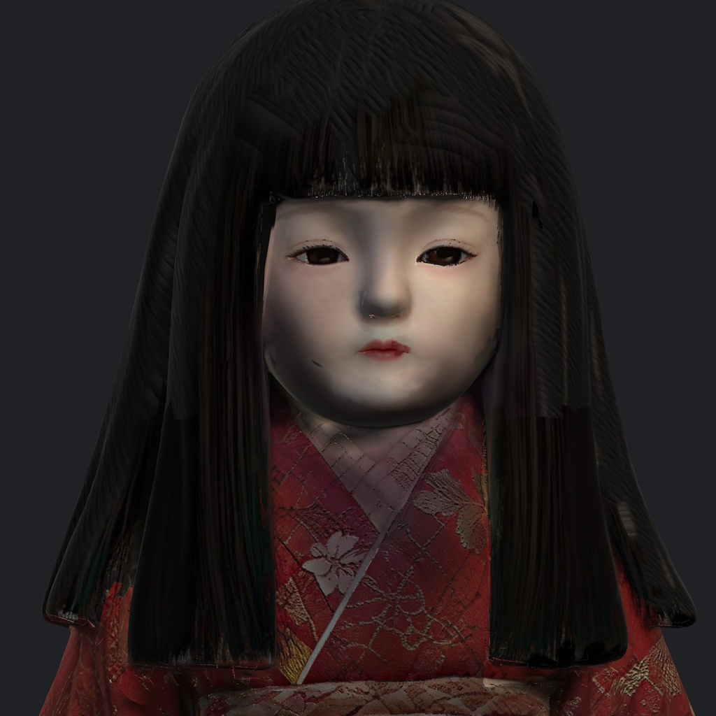 【 Unity / VRChat World用プロップ】古びた日本人形