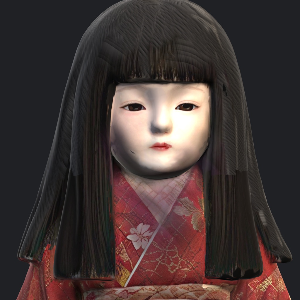 【 Unity / VRChat World用プロップ】古びた日本人形