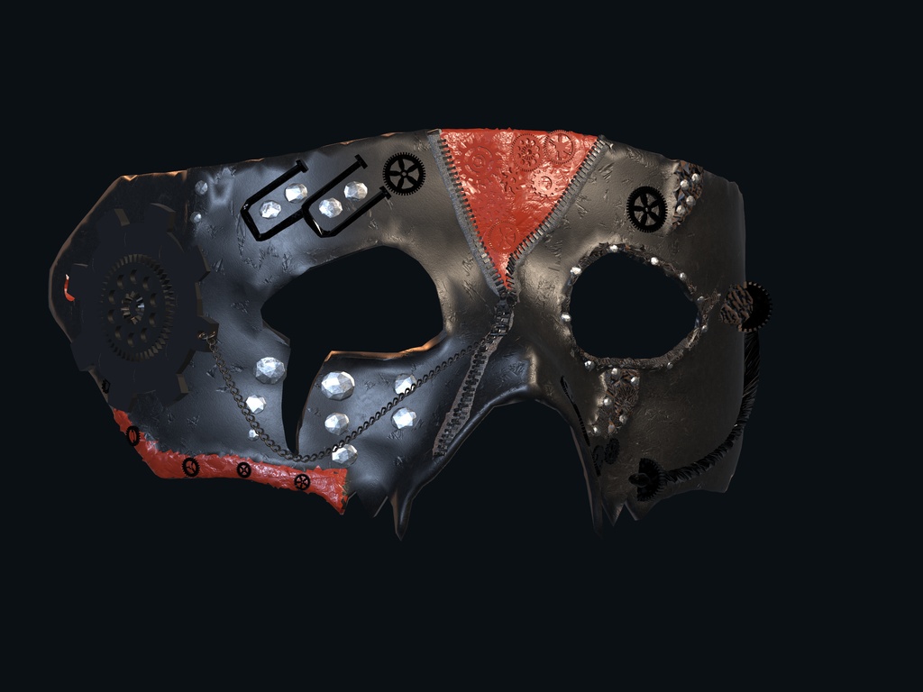 【無料】Venetian Gear Mask|歯車とチャックの仮面【Unity顔フィットツール同梱】