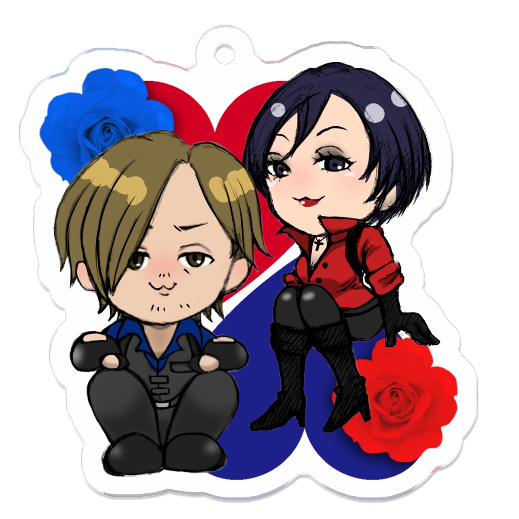 れおえいアクキー(ハート・薔薇)