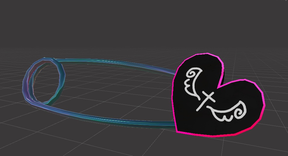 [VRChat] ハートの安全ピン [アクセサリー]