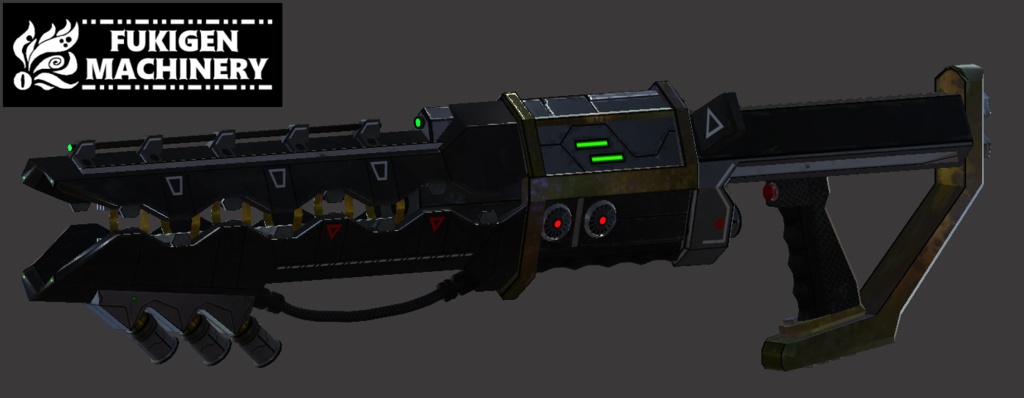 『RL-Gun』 銃1種＆メカディテールアップ小物11種セット　武器/銃/VRChat小物/3Dアセット素材/商用可/