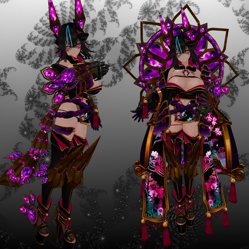 『-Lotus- アクセサリーセット』PhysBone設定済み 配置参考対応アバター有 回転アニメーション付き小物セット