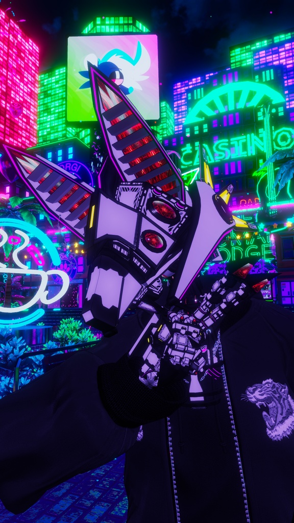 オリジナル3Dモデル 『FM-A01 Vixen』アバター、義手義足、武器、アクセサリーセット。【クエスト版、VRM同梱】