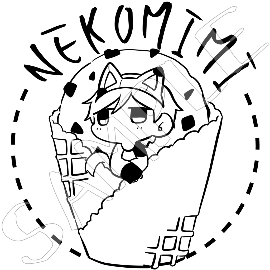 猫耳とチョコミントジップパーカー【全4色】