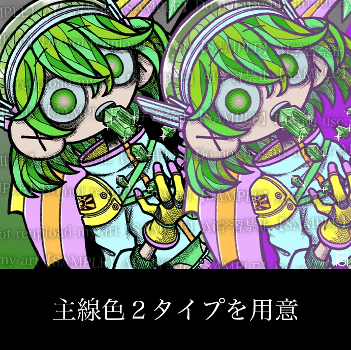 【宝石ステッカー】ペリドット擬人化(8月)