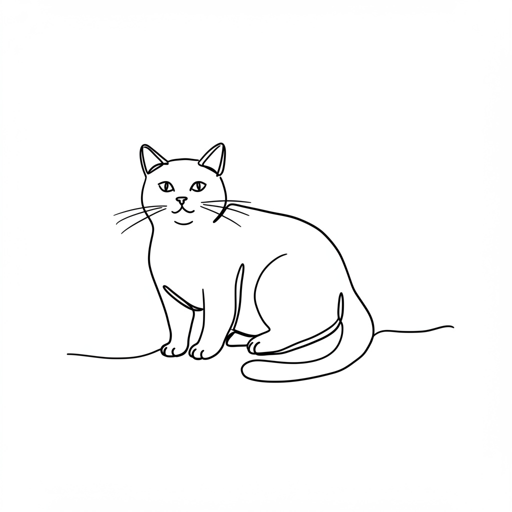 手書き風ミニマル動物セット シンプル一本書き 身近な動物編