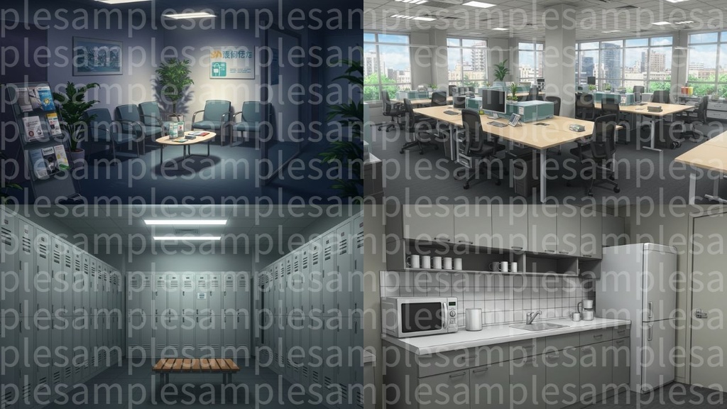 オフィス(背景画像100) ゲームや配信などの様々な用途に!!