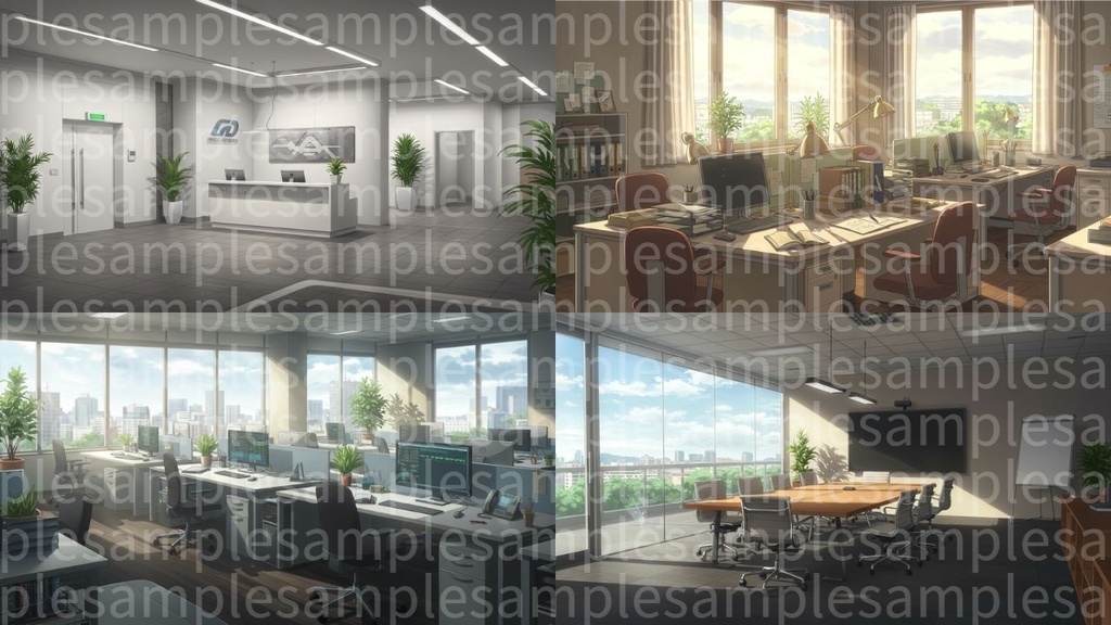 オフィス(背景画像100) ゲームや配信などの様々な用途に!!