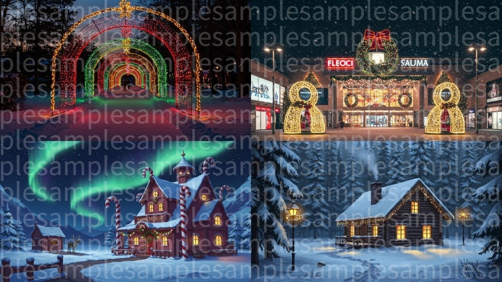 クリスマス(背景画像100枚) ゲームや配信など様々な用途に!!