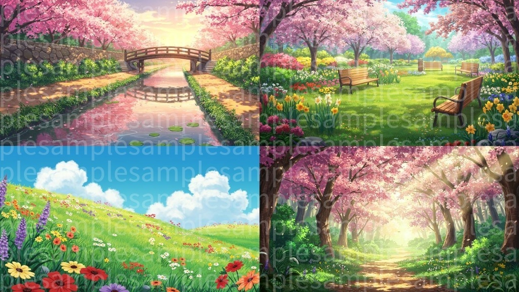 四季春編(背景画像100) ゲームや配信など様々な用途に!!