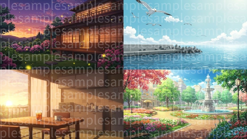 四季夏編(背景画像100枚) ゲームや配信など様々な用途に!!!