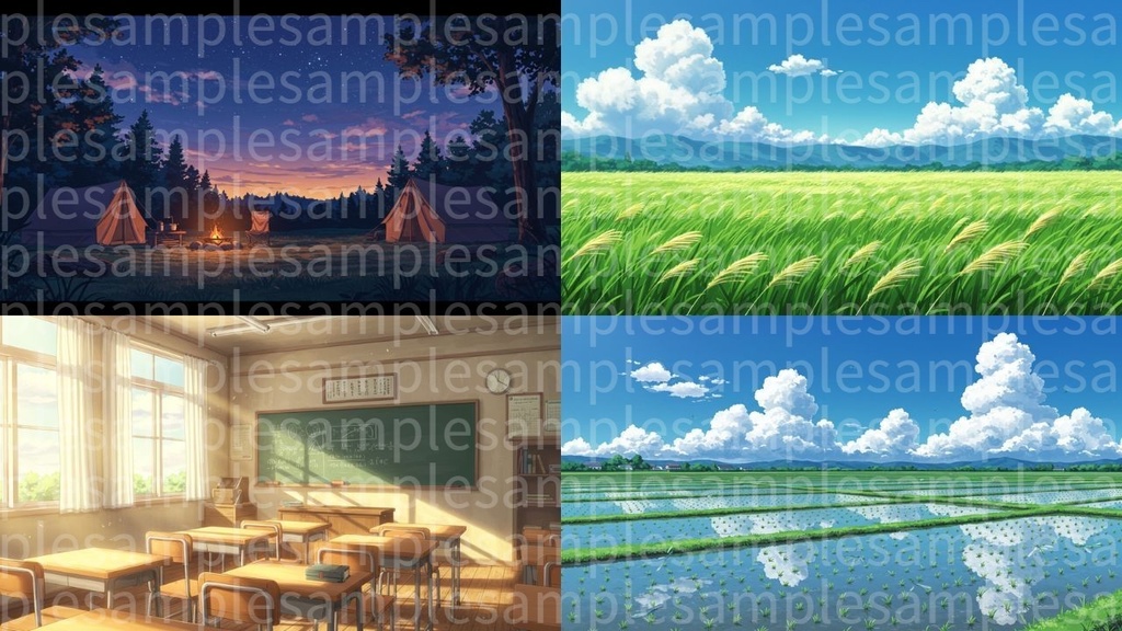 四季夏編(背景画像100枚) ゲームや配信など様々な用途に!!!