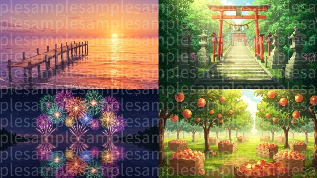 四季夏編(背景画像100枚) ゲームや配信など様々な用途に!!!