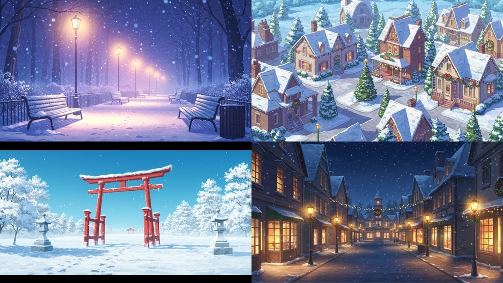 四季冬編(背景画像100枚) ゲームや配信など様々な用途に!!!