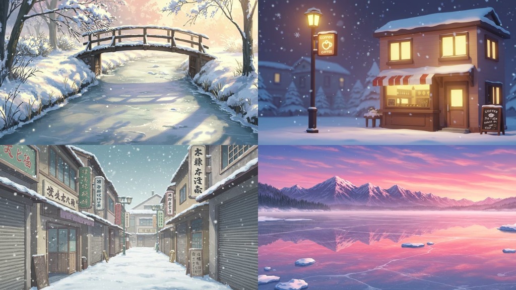 四季冬編(背景画像100枚) ゲームや配信など様々な用途に!!!