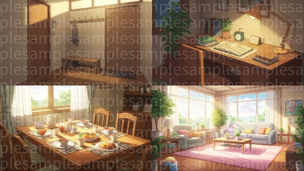 家の部屋(背景画像100枚) ゲームや配信など様々な用途に!!!