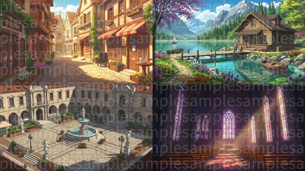 ヨーロッパ(背景画像100枚) ゲームや配信など様々な用途に!!!