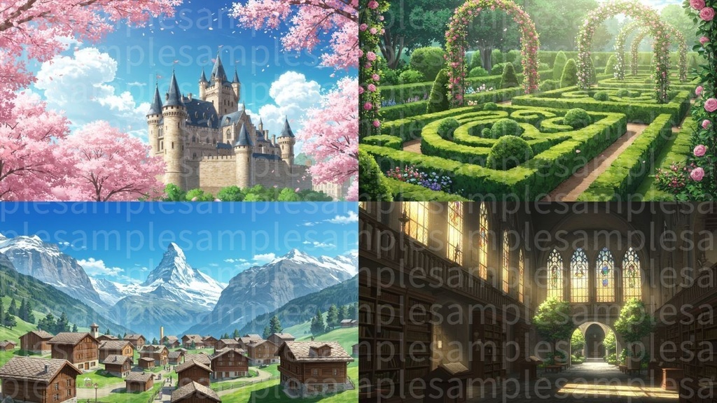 ヨーロッパ(背景画像100枚) ゲームや配信など様々な用途に!!!