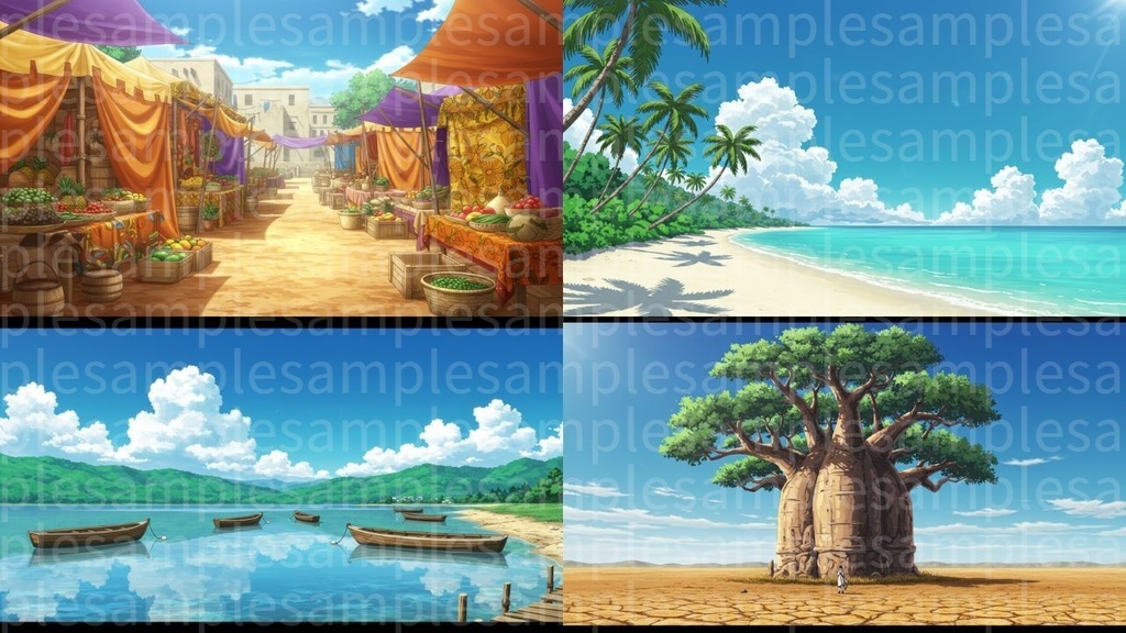 アフリカ(背景画像100枚) ゲームや配信など様々な用途に!!!