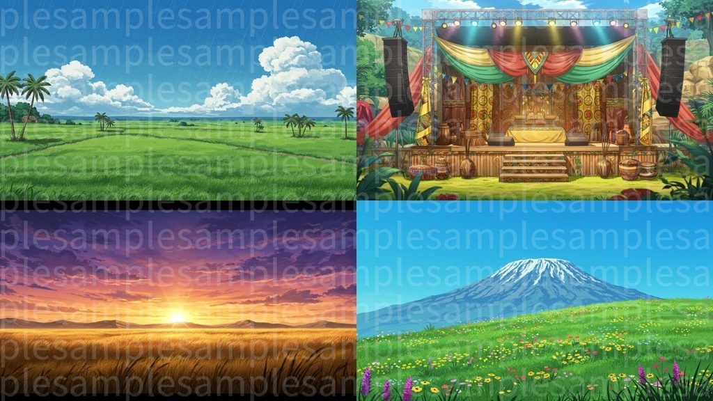 アフリカ(背景画像100枚) ゲームや配信など様々な用途に!!!